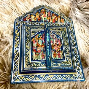 Vintage Moroccan Wall Hanging Rectangular blue